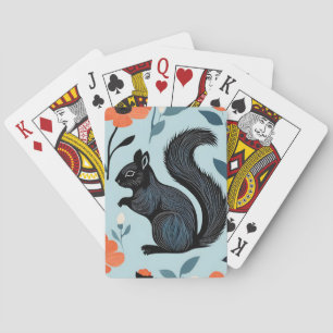 Squirrel Spring Flowers Art  Playing Cards
