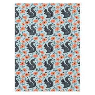 Squirrel Spring Flowers Art Tablecloth