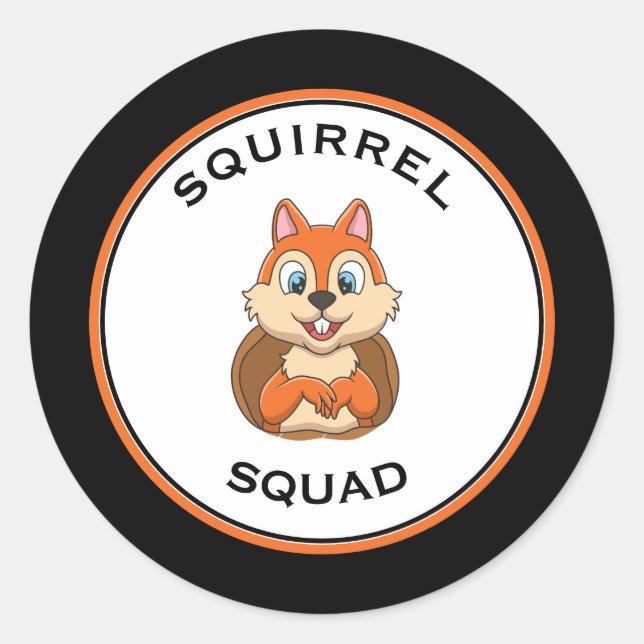 Squirrel Squad Circle Disc Classic Round Sticker (Front)