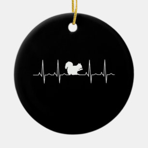 Squirrel - Squirrel Heartbeat Squirrel Lover Gift Ceramic Ornament