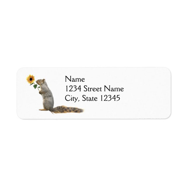 Squirrel Sunflower Address Labels (Front)