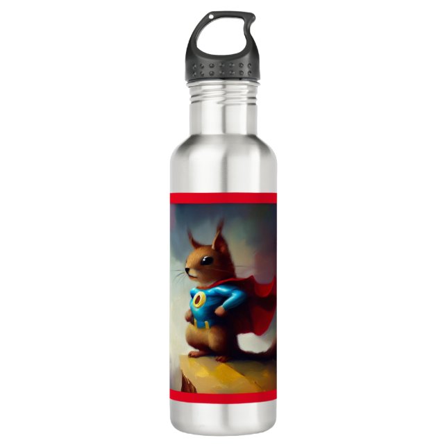 Squirrel Superhero 710 Ml Water Bottle (Front)