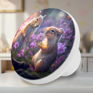 Squirrel Talk - Kids Fantasy Ceramic Knob