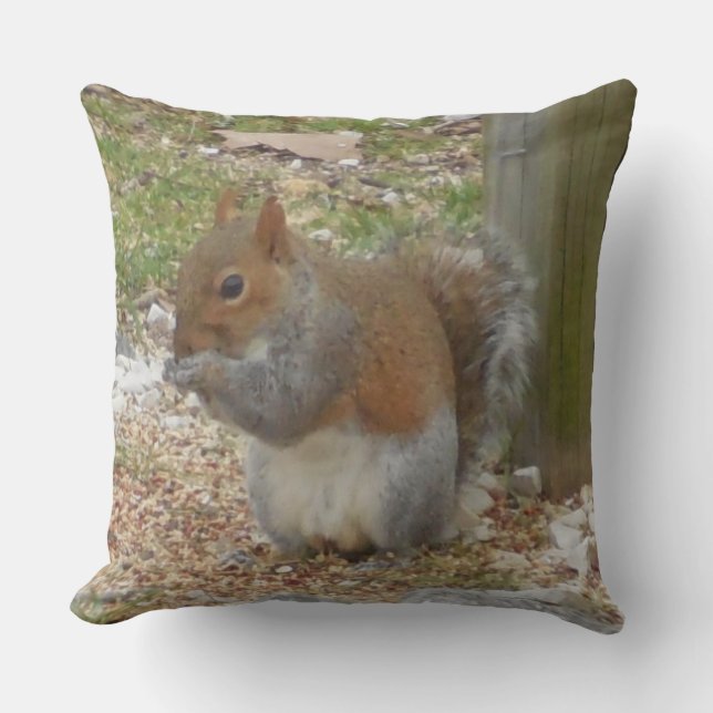 Squirrel Throw Pillow (Front)