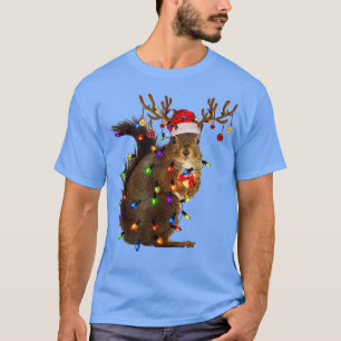 Squirrel Ugly Christmas Cute Squirrel Xmas Lights  T-Shirt