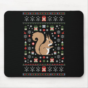 Squirrel Ugly Christmas Mouse Pad