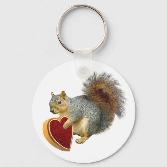 Squirrel Valentine Keychain (Front)