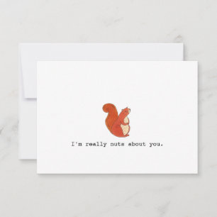 Squirrel Valentine Nuts About You  Card