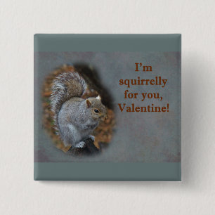 Squirrel Valentine's Day Card 15 Cm Square Badge