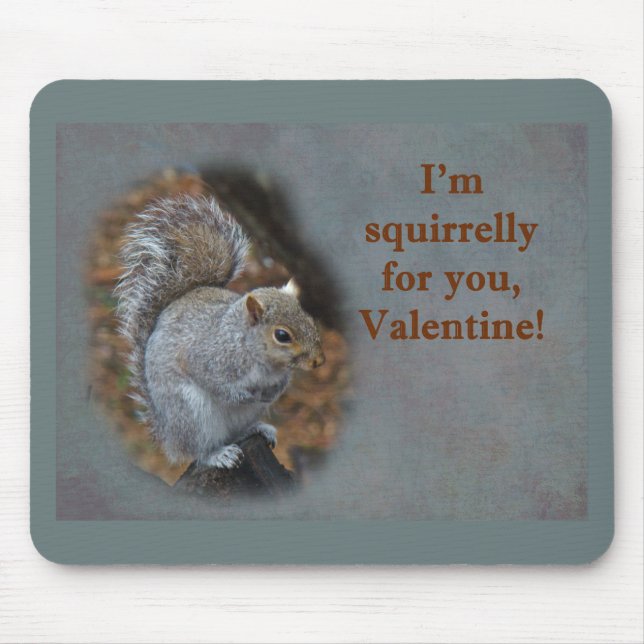 Squirrel Valentine's Day Card Mouse Pad (Front)