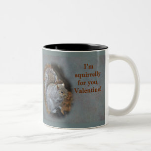 Squirrel Valentine's Day Card Two-Tone Coffee Mug