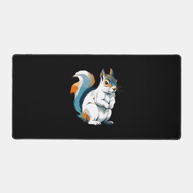 Squirrel Vector Art with Vibrant Colours Desk Mat (Front)
