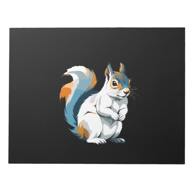 Squirrel Vector Art with Vibrant Colours Notepad (Front)