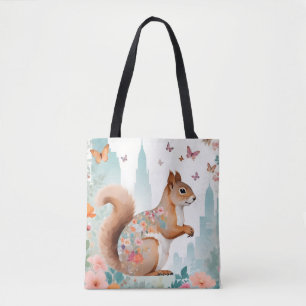 Squirrel Vintage Animal Nature Forest City Street Tote Bag
