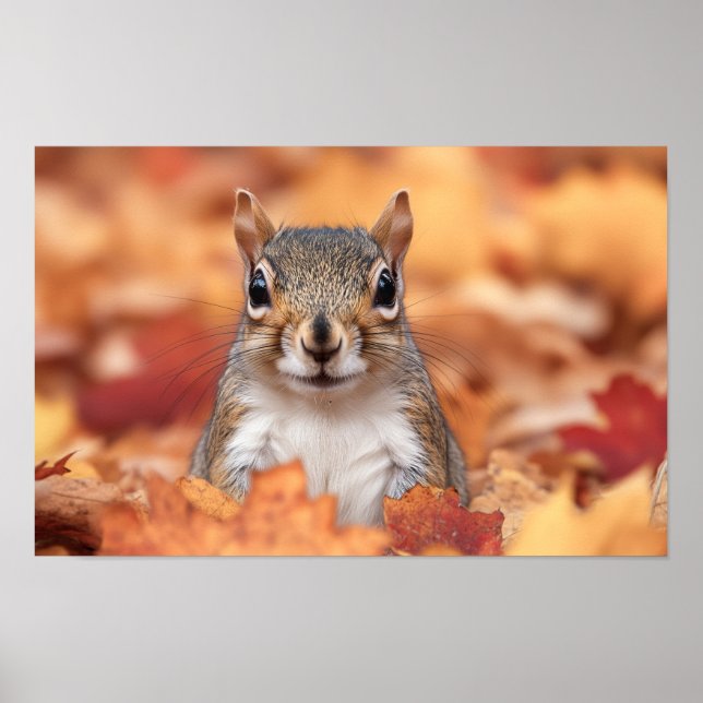 Squirrel Wild Animal Loving Portrait  Poster (Front)