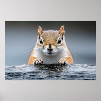Squirrel Wild Animal Loving Portrait  Poster