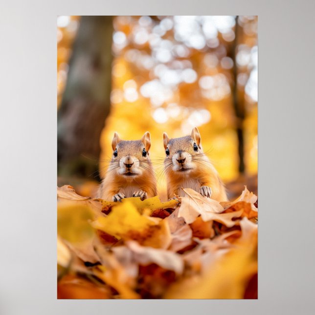 Squirrel Wild Animal Loving Portrait  Poster (Front)