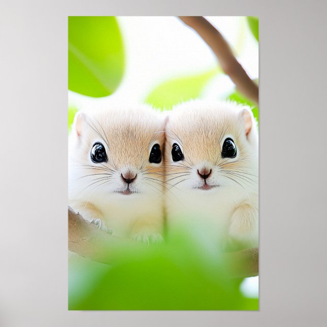 Squirrel Wild Animal Loving Portrait  Poster (Front)