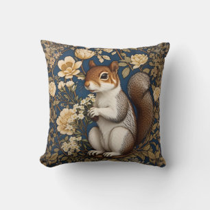 Squirrel With Acacia Flowers William Morris Cushion