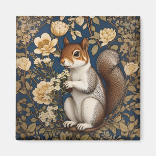 Squirrel With Acacia Flowers William Morris Magnet