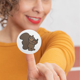 Squirrel with Acorn Cute Woodland Animal Classic Round Sticker