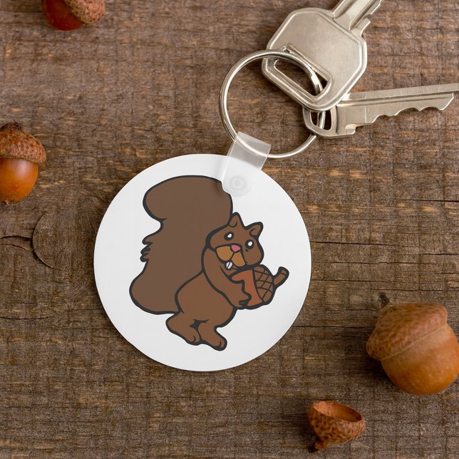 Squirrel with Acorn Cute Woodland Animal Key Ring (Creator Uploaded)