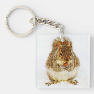 Squirrel with an Acorn Key Ring