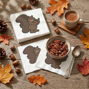 Squirrel With An Acorn Napkin