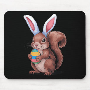 Squirrel With Bunny Ears Funny Easter Kids Boys Gi Mouse Pad