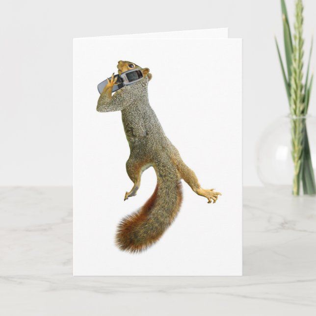 Squirrel with Cell Phone Card (Front)