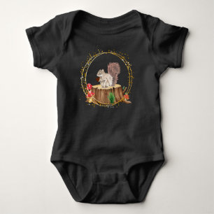 squirrel with heart  baby bodysuit