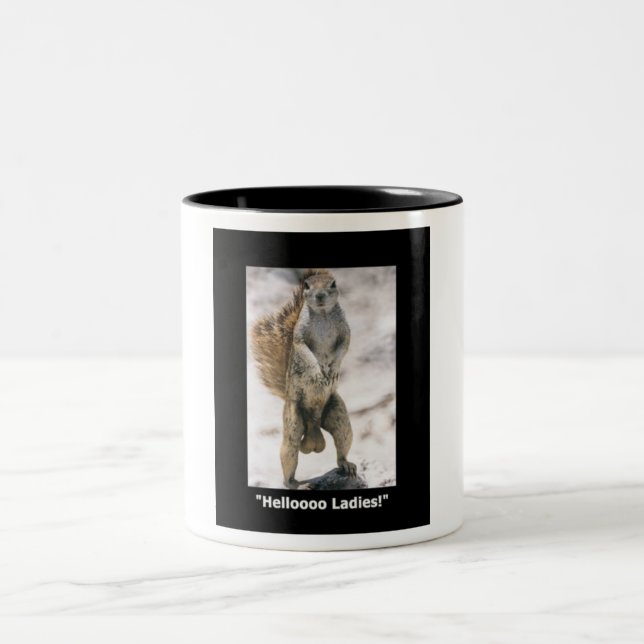 Squirrel with His Nuts Two-Tone Coffee Mug (Center)