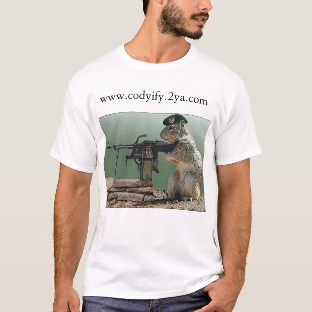 squirrel with machine gun T-Shirt (Front)