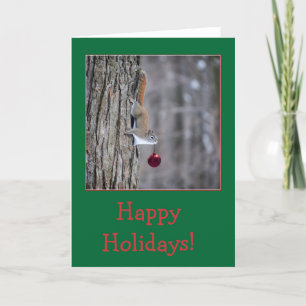Squirrel with ornament Christmas greeting cards