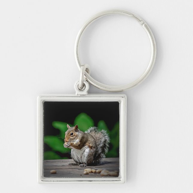 Squirrel with peanuts key ring (Front)