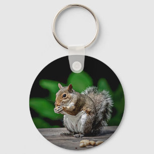 Squirrel with peanuts key ring