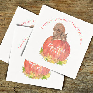 Squirrel with Pumpkin Thanksgiving Napkin