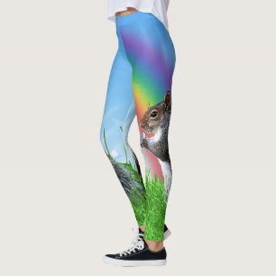 Squirrel With Rainbow Leggings