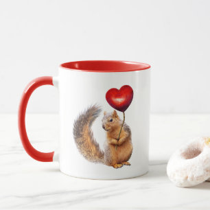 Squirrel with Red Heart Mug