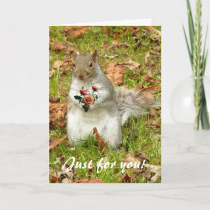 Squirrel with roses card