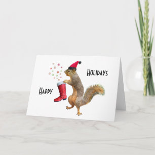Squirrel with St. Nicholas' Boot Holiday Card