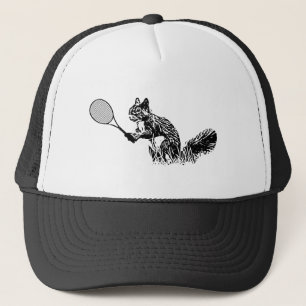 Squirrel with Tennis Racquet Trucker Hat