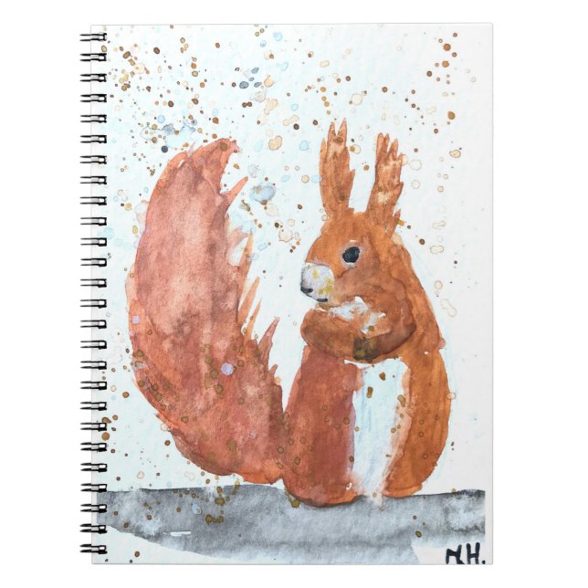 Squirrel woodland animal watercolor wildlife cute notebook (Front)