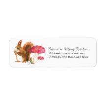 Squirrel Woodland Autumn Custom Return Address