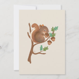 Squirrel • Woodland Forest Animal Illustration Thank You Card