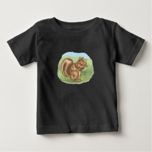 Squirrel Woodland Life Cartoon Design Baby T-Shirt