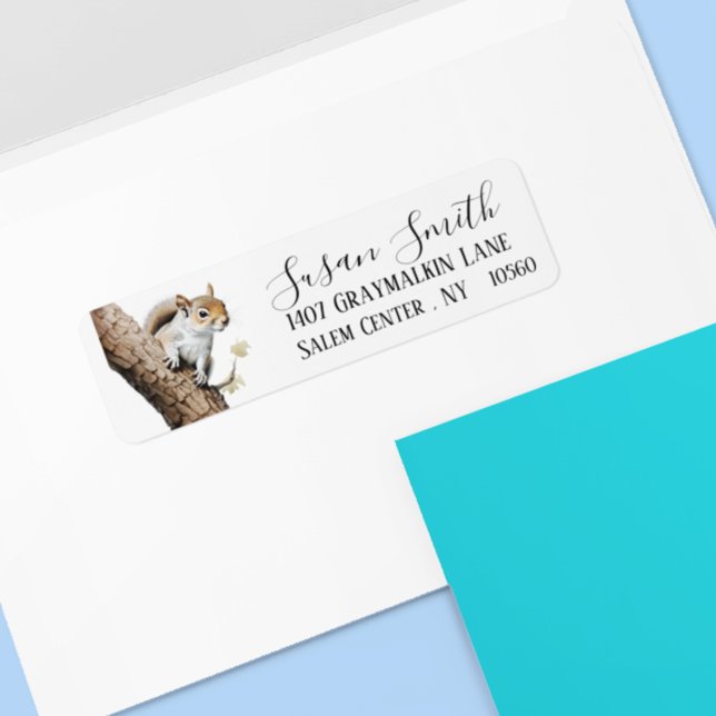 Squirrel Woodland Script  Address Return Address Label (Creator Uploaded)