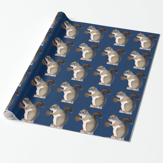 Squirrel Wrapping Paper (Unrolled)
