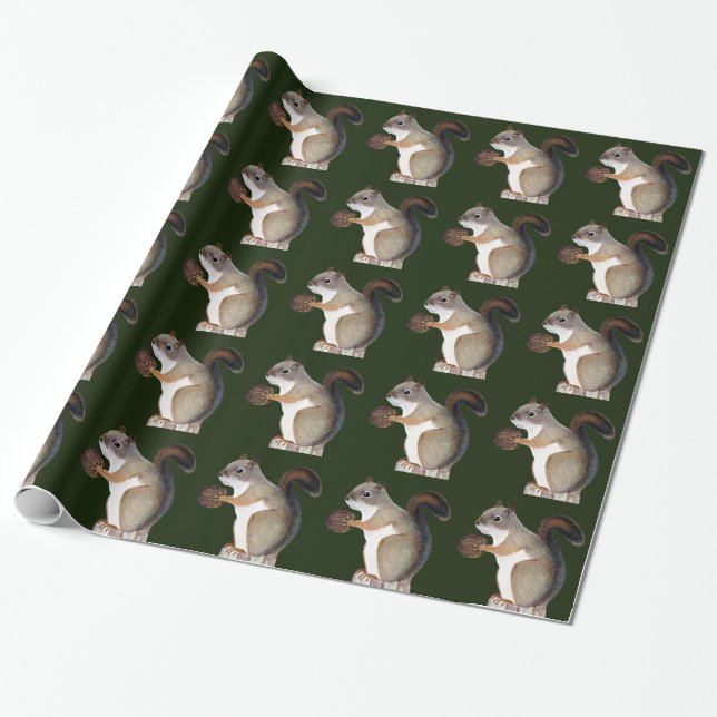 Squirrel Wrapping Paper (Unrolled)