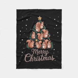 Squirrel Xmas Tree Squirrel Christmas Tree 1  Fleece Blanket